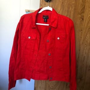 Jones New York Red Linen Shirt